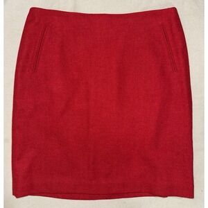 Talbots Wool Blend A-Line Skirt Women's 10 Red Lined